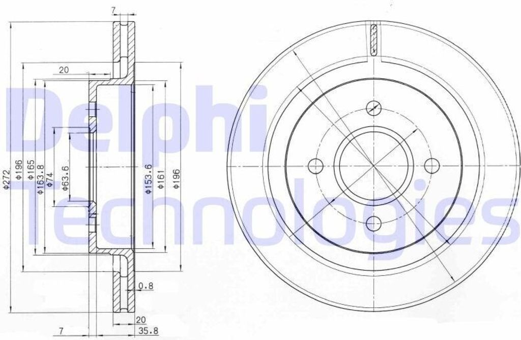 2x DELPHI Bremsscheibe BG2758 für FORD SIERRA (GBG GB4) Produktbild 