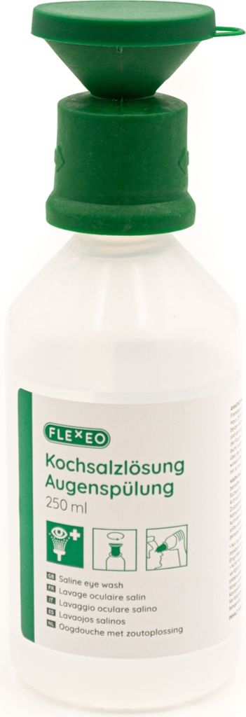 FLEXEO Augenspülflasche 250 ml NaCl Kochsalzlösung, 1 Stück