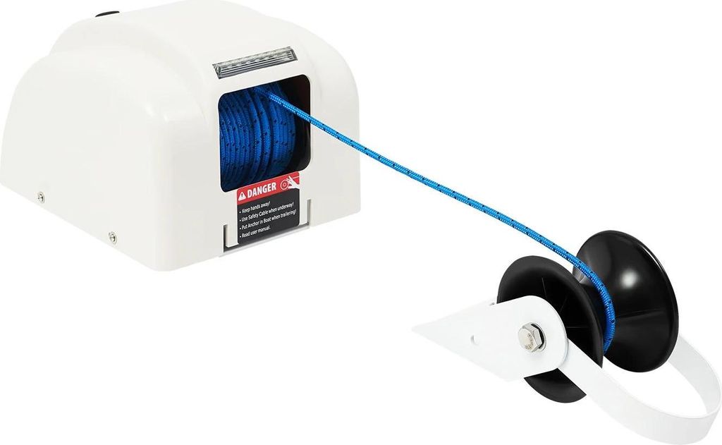 Elektrische Ankerwinde für Boot - Fernbedienung - Max. Last 20 kg - Ankerleine 30,48 m - Einholgeschwindigkeit 21,3 m/min - Rutschfester Griff - W...