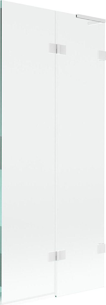 Mexen Lunar L Badewannenfaltwand 2-teilig rechts 80 x 150 cm, transparent, weiß - 897L-080-100-20-00-P