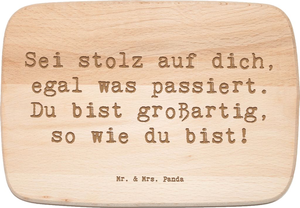 Mr. & Mrs. Panda Schneidebrett Spruch Mit Enttäuschungen umgehen Stolz - Transparent - Geschenk, Selbstliebe, vesperbrett, Zuversicht, Trost, Frü...