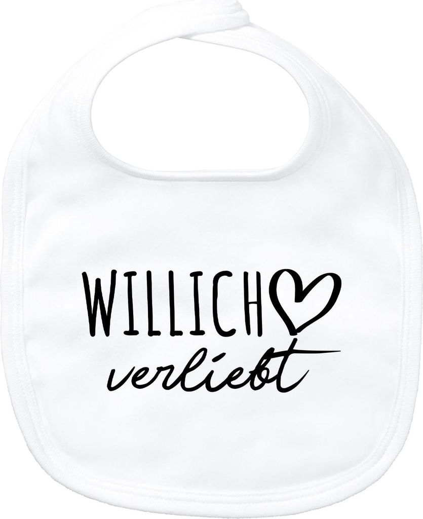 Huuraa Baby Lätzchen Willich verliebt Geschenk White Baumwolle Willich Präsent