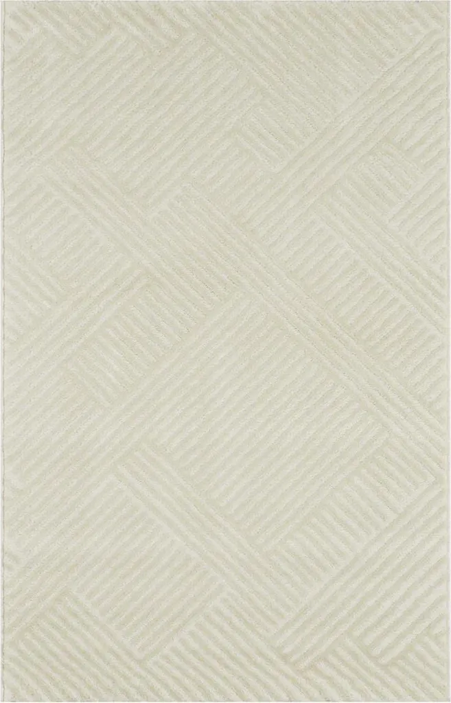 CEROTEO Tapis de salon tendance style moderne gris et blanc 160x230cm