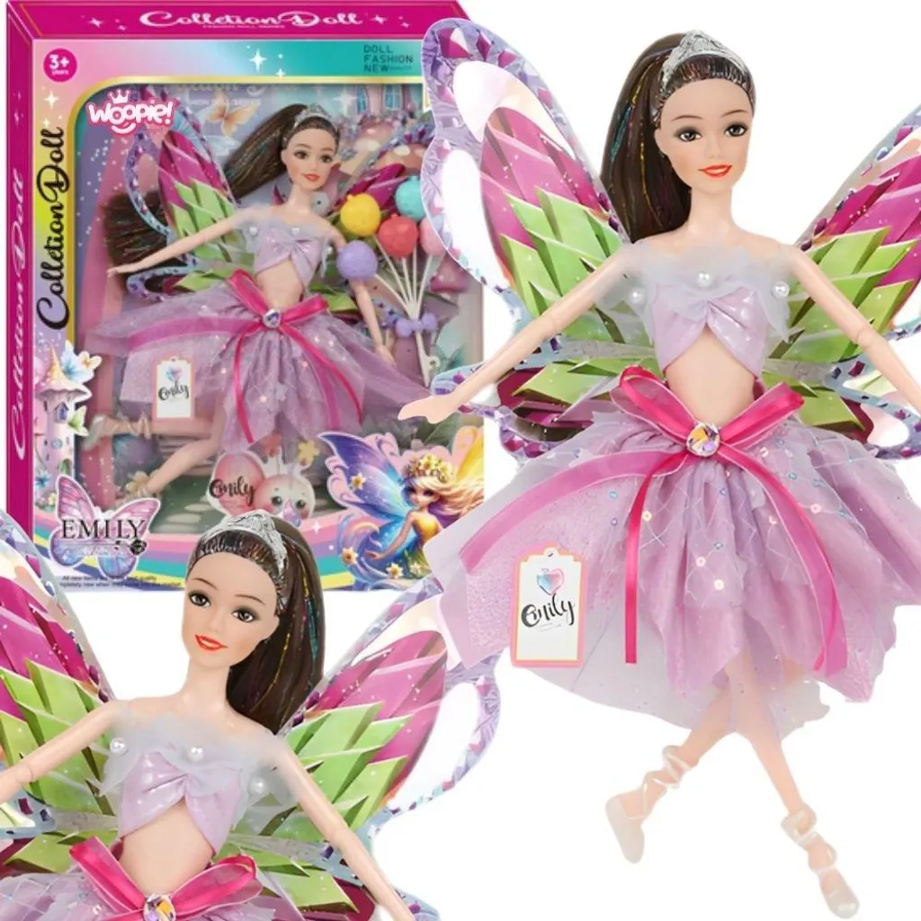 Poupée fée avec ailes irisées et ballons de fête Woopie Royal 30cm