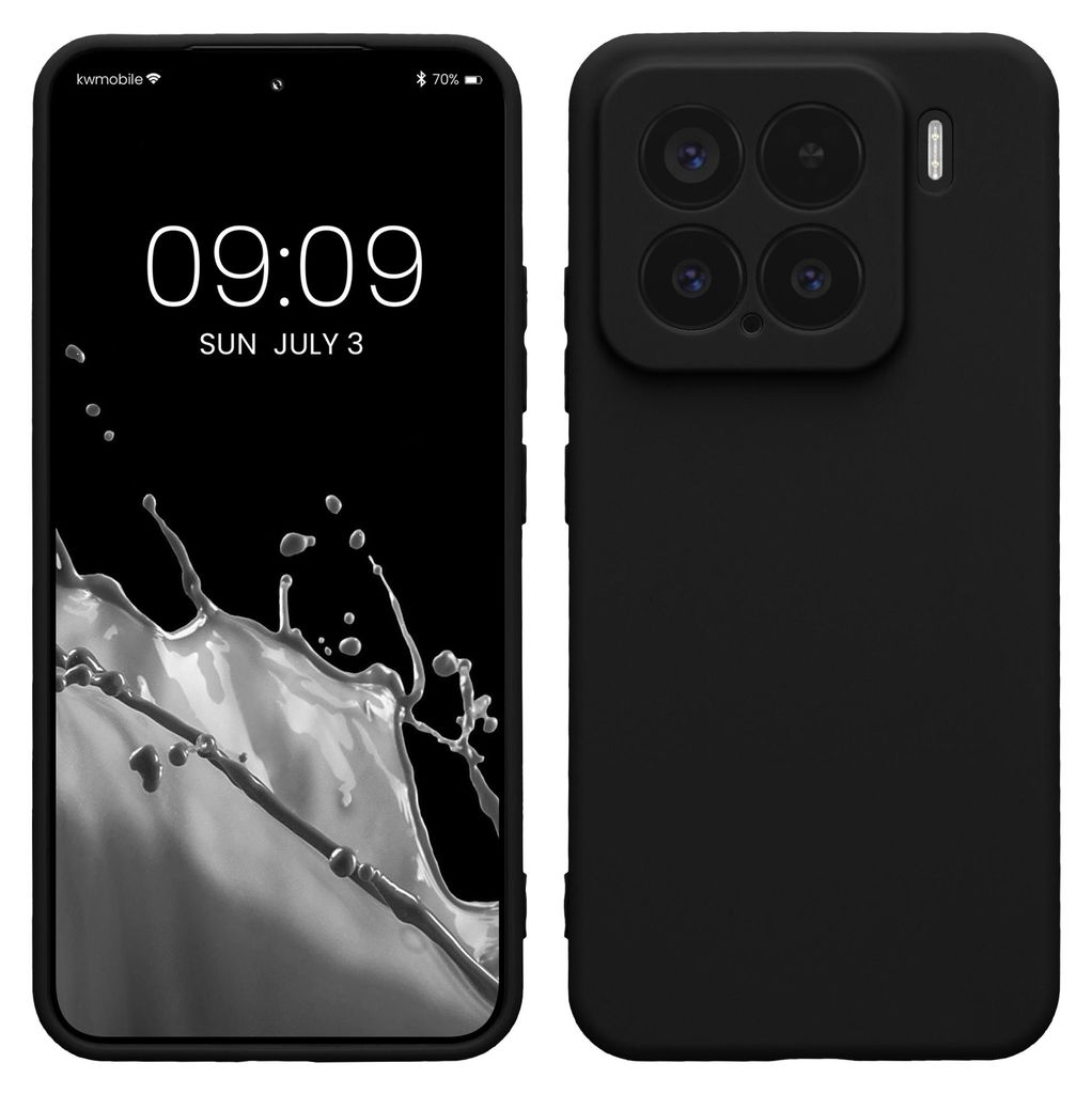 kwmobile Handyhülle für Xiaomi 15 Hülle - weiches Handy Silikon Case - Schutzhülle Cover - Schwarz matt