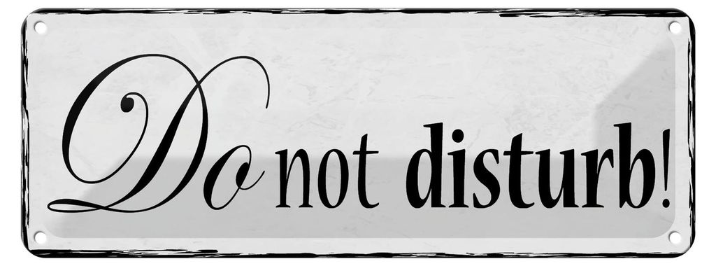 Blechschild Hinweis 27x10cm do not disturb Dekoration