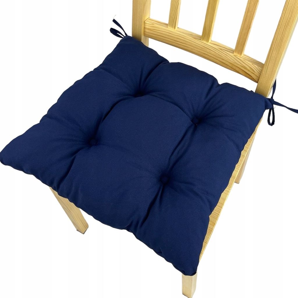 Stuhlkissen, Trapezförmiges Stuhlkissen, Sitzkissen, marineblau, 40x35x40x8 cm, Kissen für Heimstühle und Gartenmöbel, Gartenkissen,