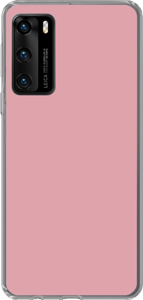 MuchoWow Handyhülle Schutzhülle Hülle für Telefoonhoesje Huawei P40 Rosa - Farben - Innenraum - Einfarbig - Farbe Silikon Softcase Handy Hül...