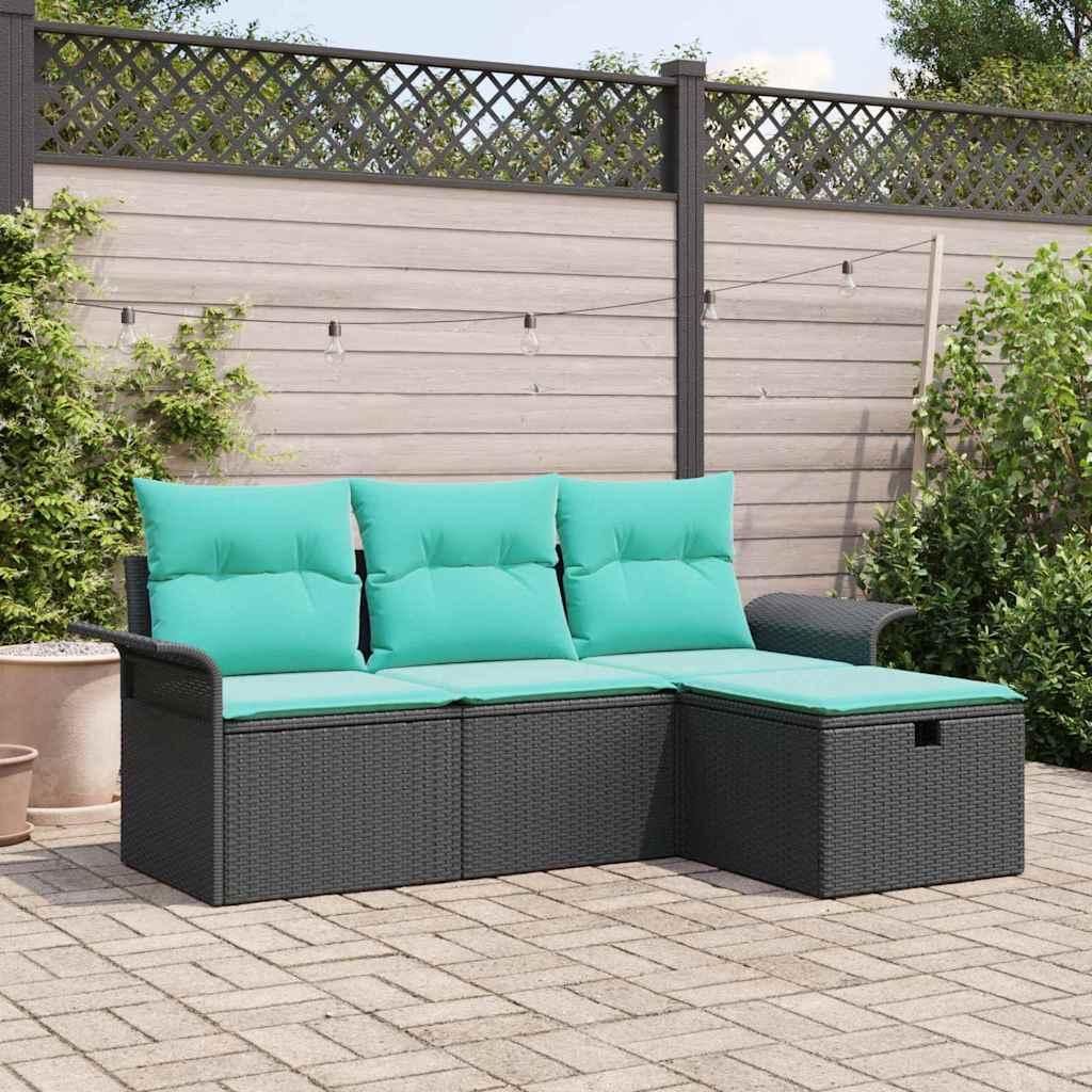 Maison Exclusive - Gartensofa-set mit Kissen mit Speicher 4 pcs Poly Rattan
