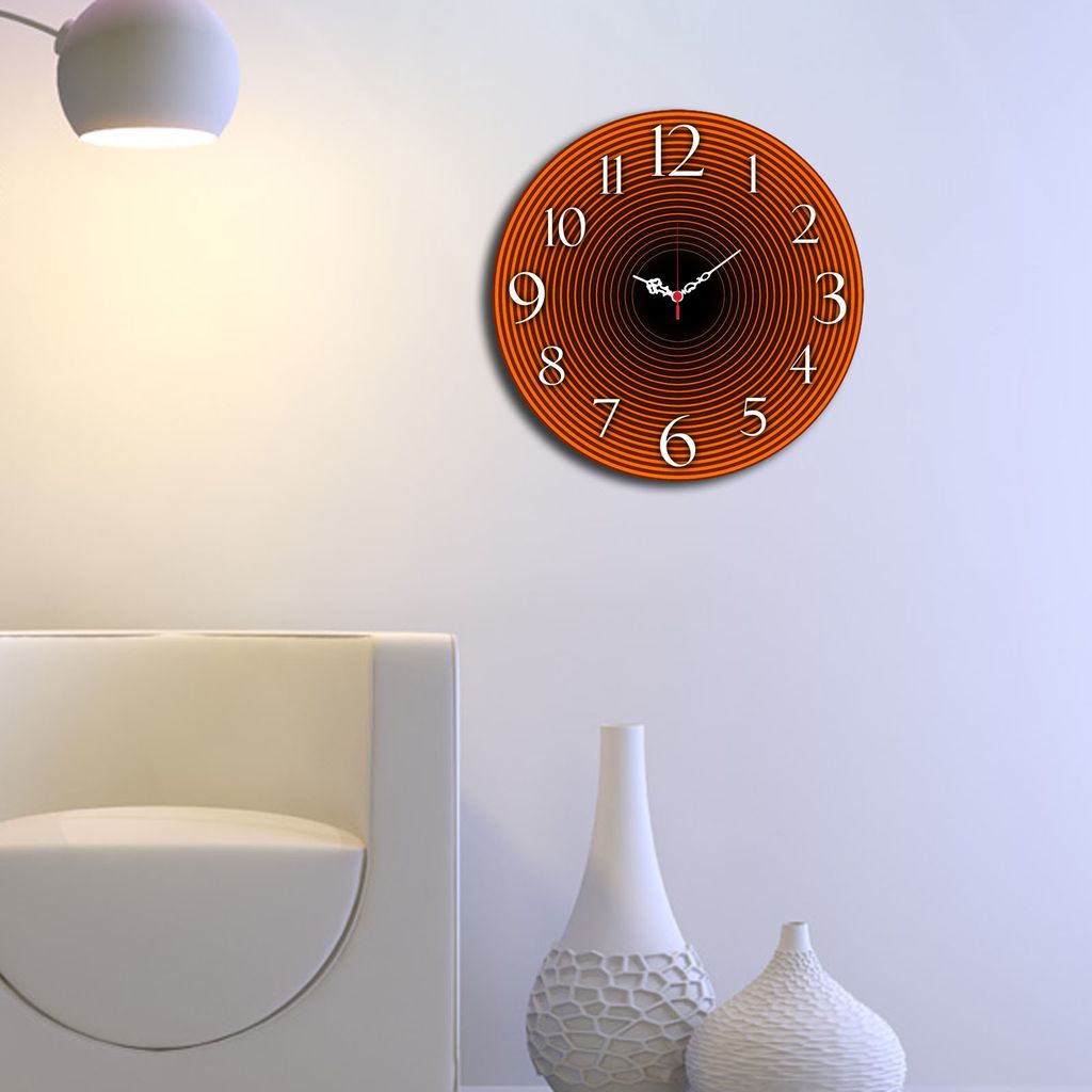 Opviq, Ms- HMA3141, Bunt, Wanduhren, 40 cm, 100% MDF (Dicke: 5 mm)