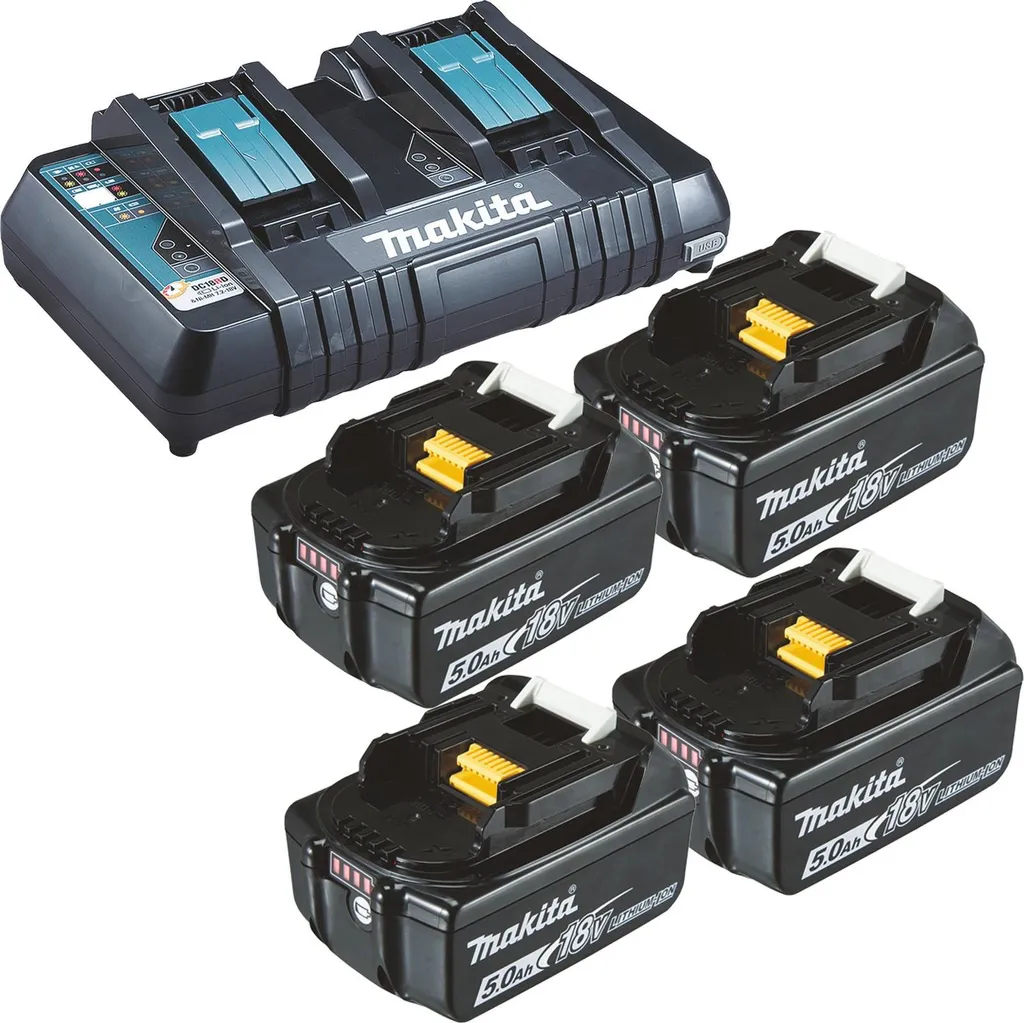 Alimentation Makita 18V pour Outils Sans Fil : 4 Batteries et Chargeur