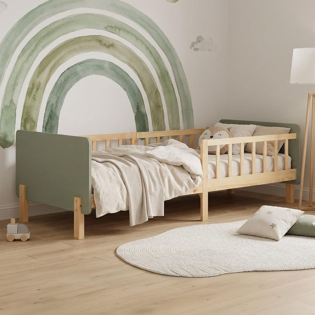 Homestyle4u detská posteľ 90x200 s ochranou proti Obrázok produktu 