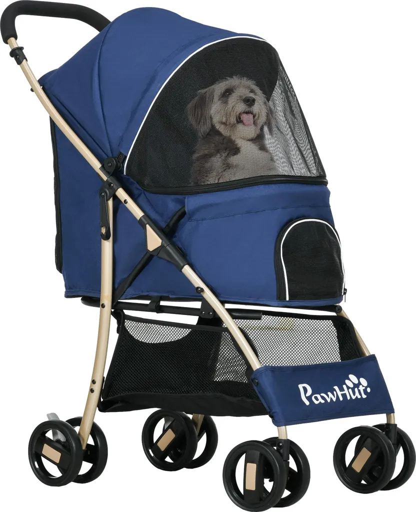 Poussette Chien pour Promenade et Voyage Buggy Pliable 80L x 44,5l cm