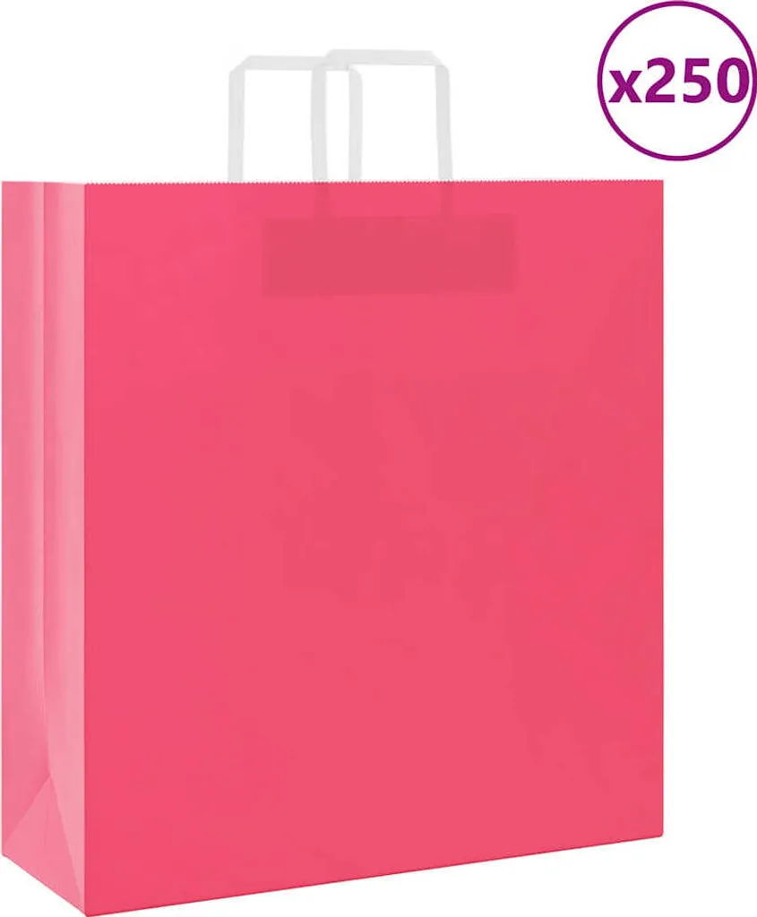 15 Pezzi Sacchetti Regalo di Carta, 15x8x21cm Sacchetti di Carta per Caramelle, Sacchettini Compleanno, Borse Carta Kraft Buste Regalo per Confezionare Regali Matrimoni Festa Natale (rosa