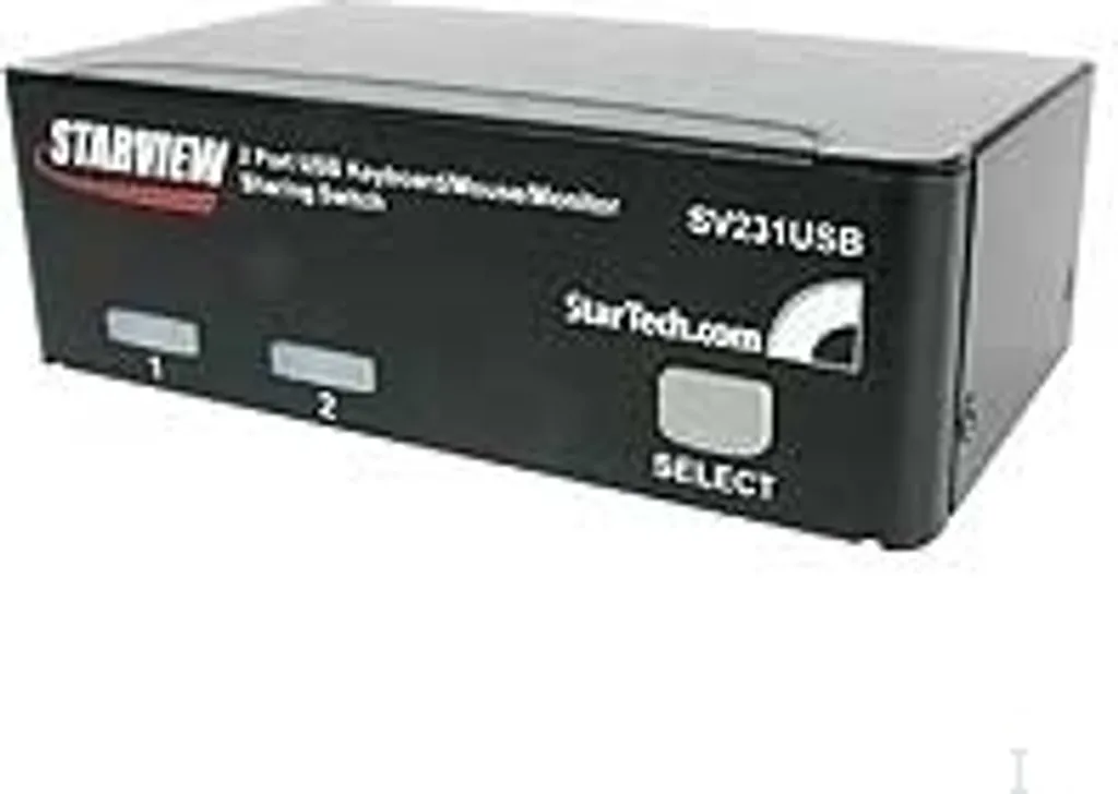 Commutateur KVM VGA compact auto-alimenté USB pour gestion double PC - 5