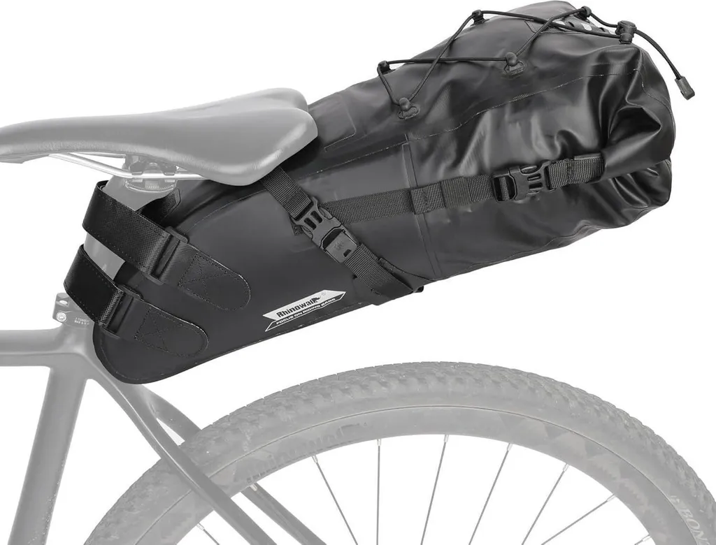 Sacoche de selle vélo Rhinowalk étanche 13L noire pour VTT et route