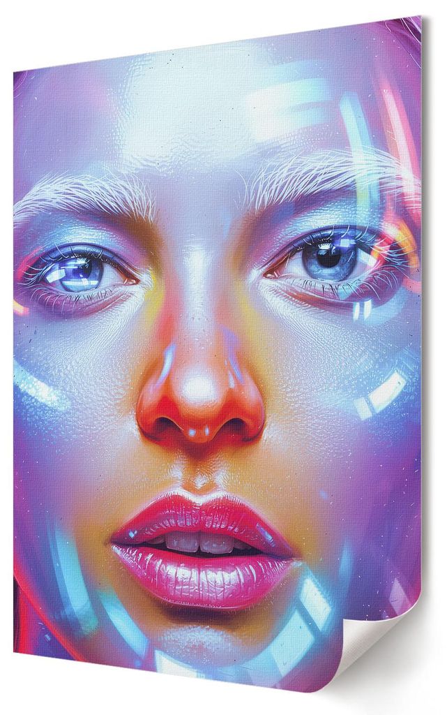 Futuristisches Porträt- Kunstdruck A3 (29x42 cm) - Modern, glamourös, minimalistisch- Wandbild für Wohnzimmer Schlafzimmer & Flur, Modernes Post...