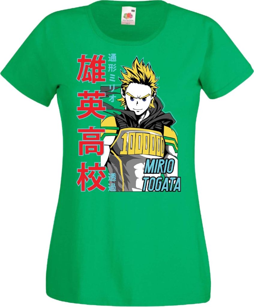 Damen T-Shirt Manga Anime My Hero Anime Academia Mirio Togata 02 My Hero Togata, Lady XS / Grün