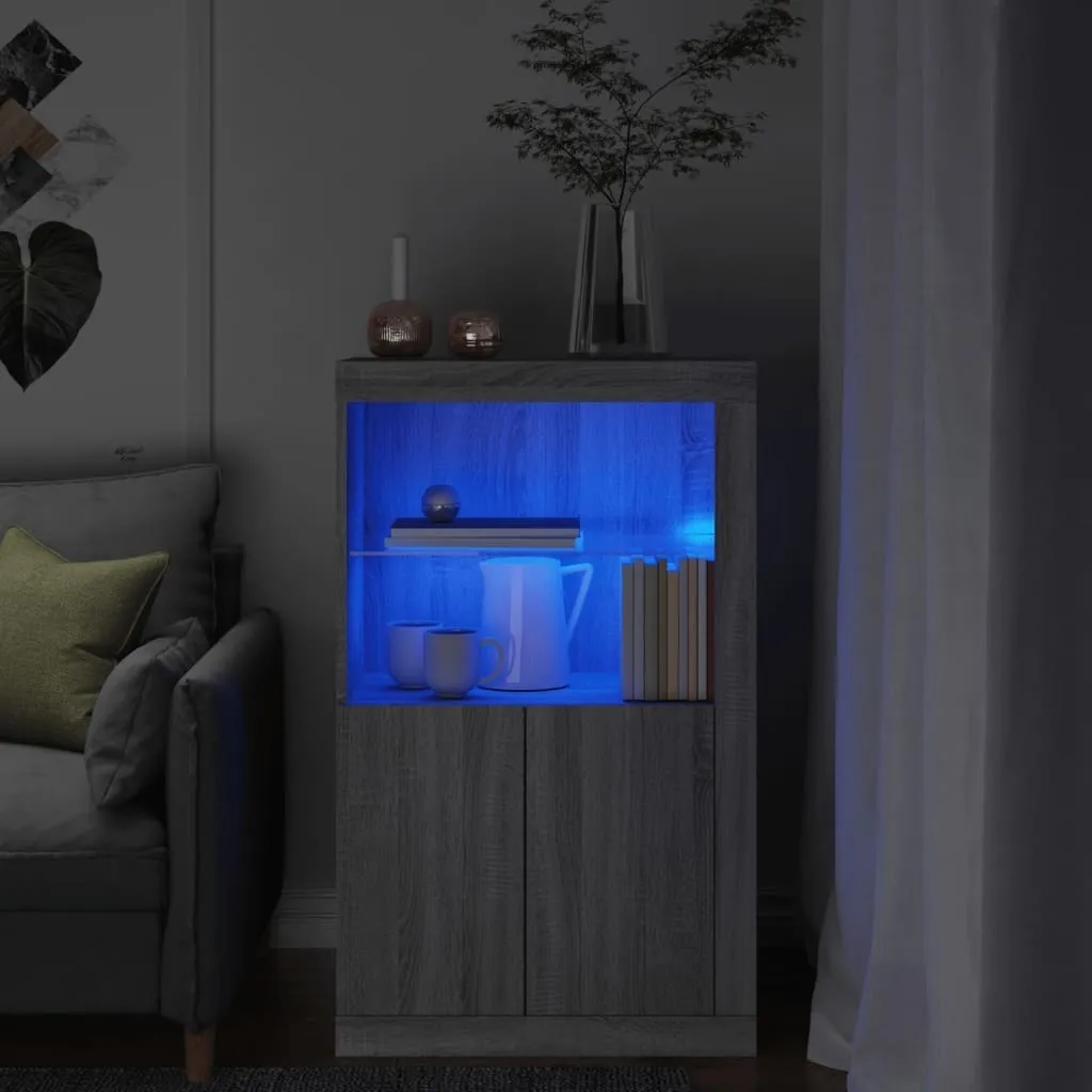 Buffet bas LED Gris Sonoma Maison Exclusive meuble de rangement moderne