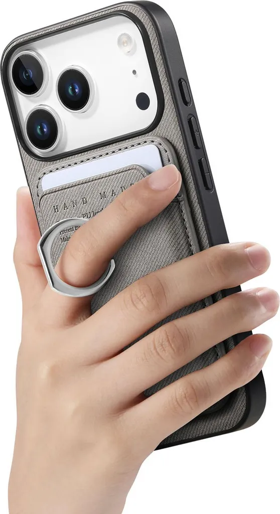 INF Custodia Grigia in Finto cuoio con Porta Carte Magnetica per iPhone 17 Air