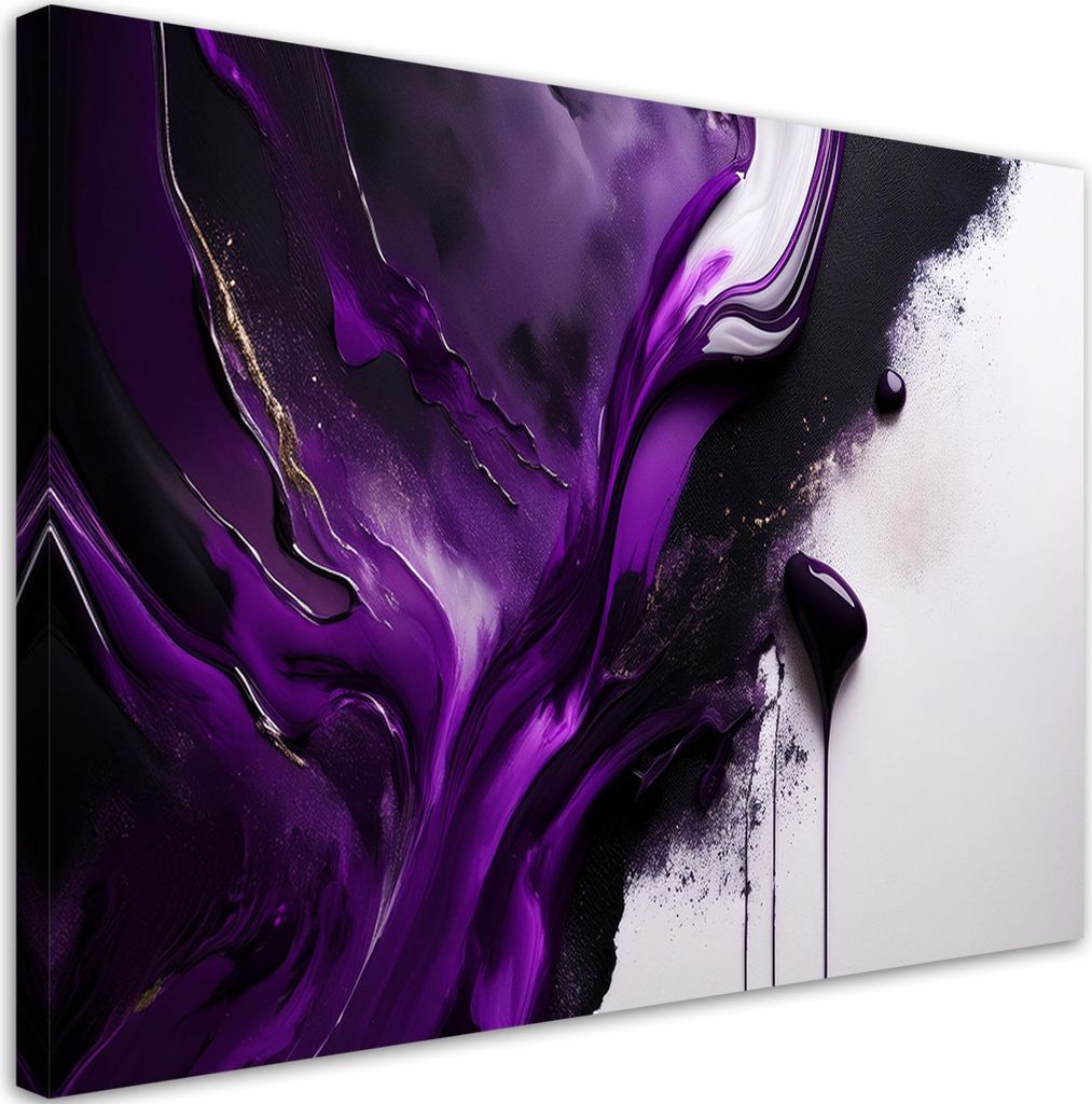 Leinwandbild Lila Abstraktion 90x60 Feeby Violett bild für die wand bereit zum aufhängen