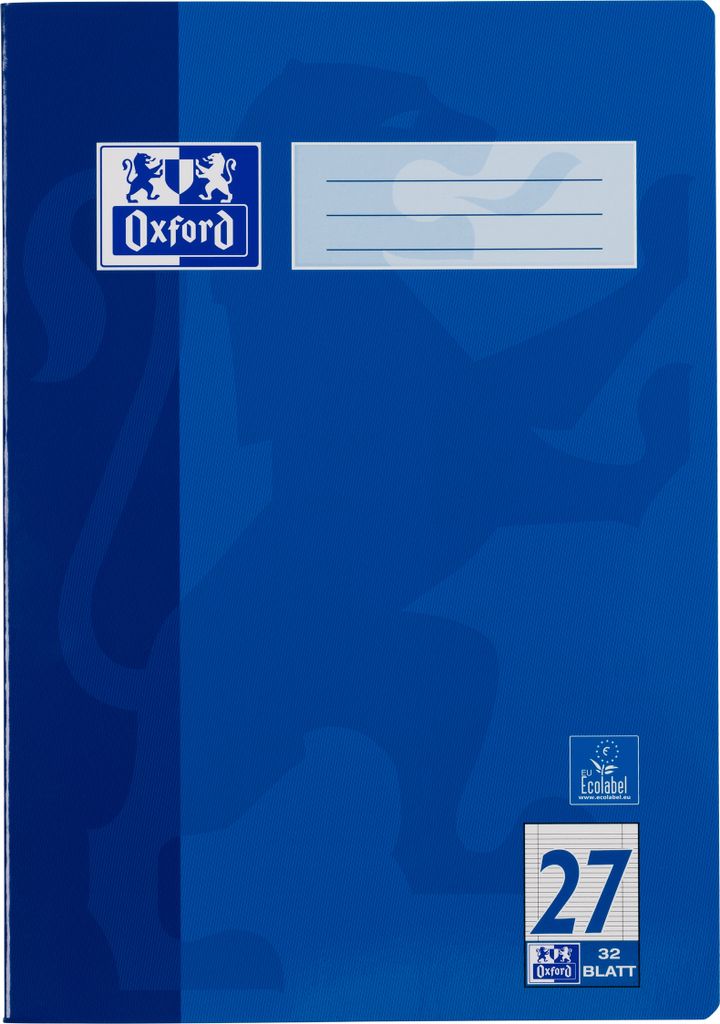Oxford Schulheft DIN A4 Lineatur 27 / liniert 32 Blatt