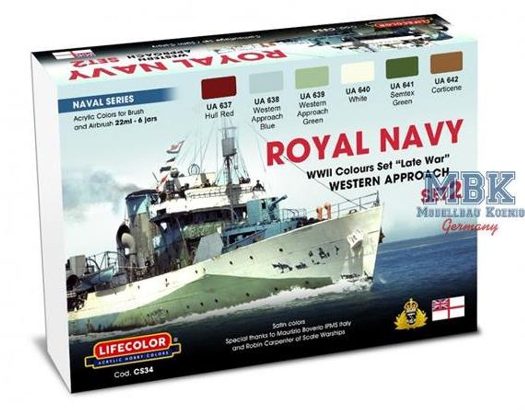 LIFECOLOR LC-CS34 Royal Navy WWII late war Set 2, Farbset
