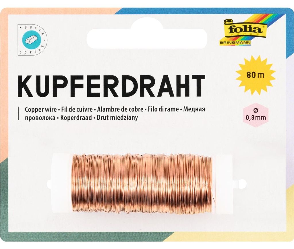 folia 79244 folia Měděný drát, 0,3 mm x 80 m, z mědi Obrázek produktu 
