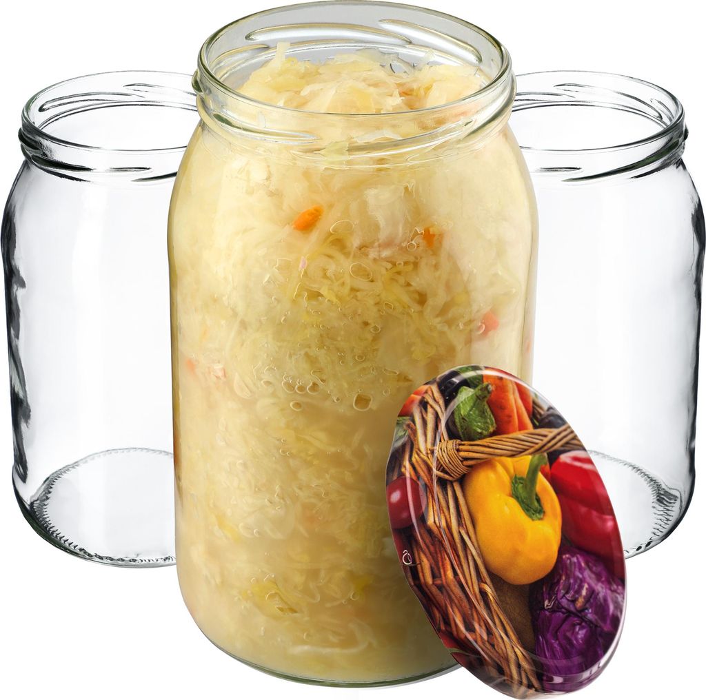 KADAX Einmachgläser 900ml mit fi82 mm Schraubdeckel, große Gläser mit Twist Off Deckel, Einmachglas, Sturzgläser für Gurken, Einkochgläser, K...