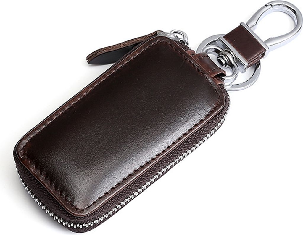 INF Autenschlüsseletui aus echtem Leder, Braun Produktbild 