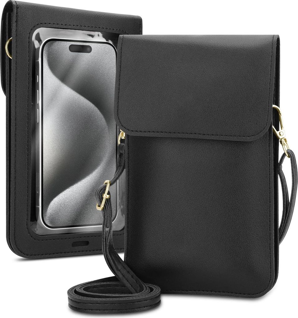 Handytasche zum Umhängen für Huawei P20 PRO / P20 PLUS kleine Handtasche mit Handyfach und Sichtfenster, Handy Hülle Umhängetasche Damen
