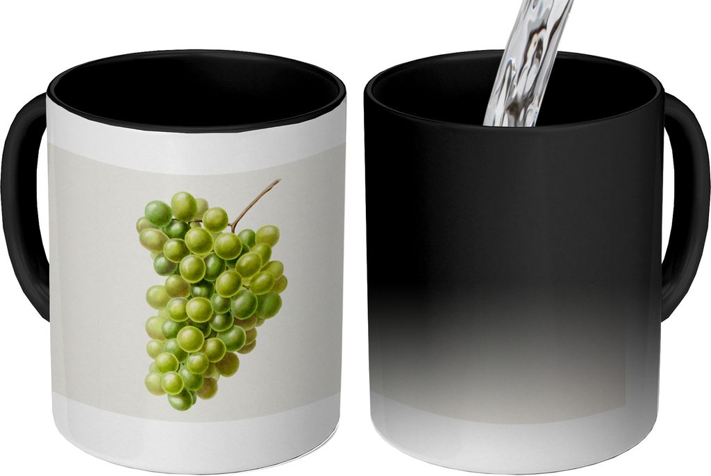 MuchoWow Zauber Tasse Zaubertasse Magic Weintraube - Traube - Lebensmittel 350 ml Farbwechsel Becher Geschenk Geschenkidee - Magic-Tasse - Fotota...