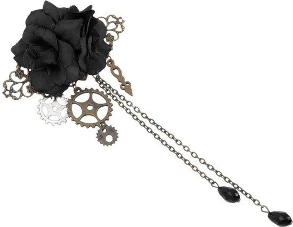 Barrette Gothique Florale pour Coiffures de Soirée et Style Grunge