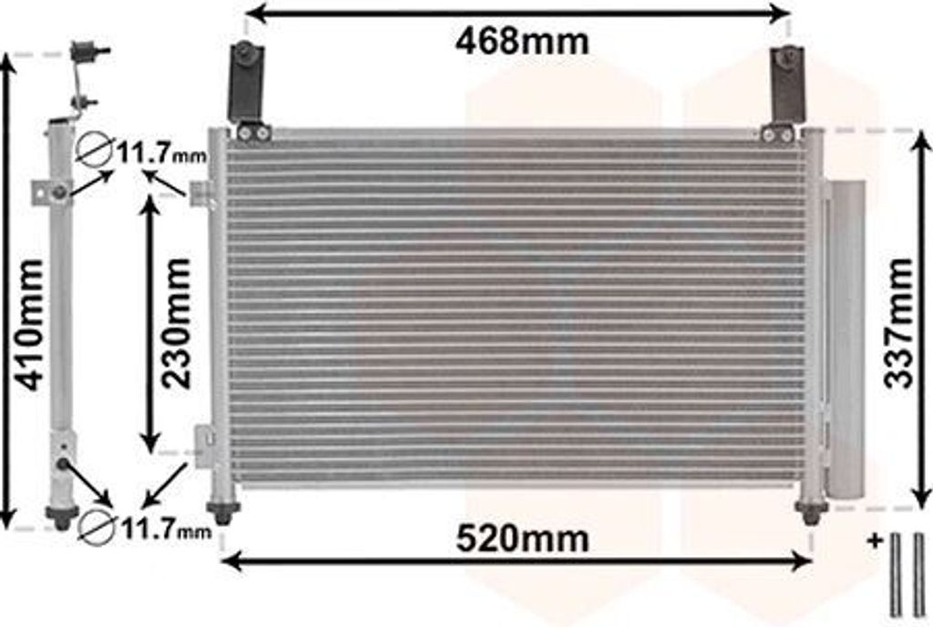 VAN WEZEL 81005081 - OE 94532313 Klimakondensator mit Trockner für Matiz (M200, M250), Spark (M200, M250)