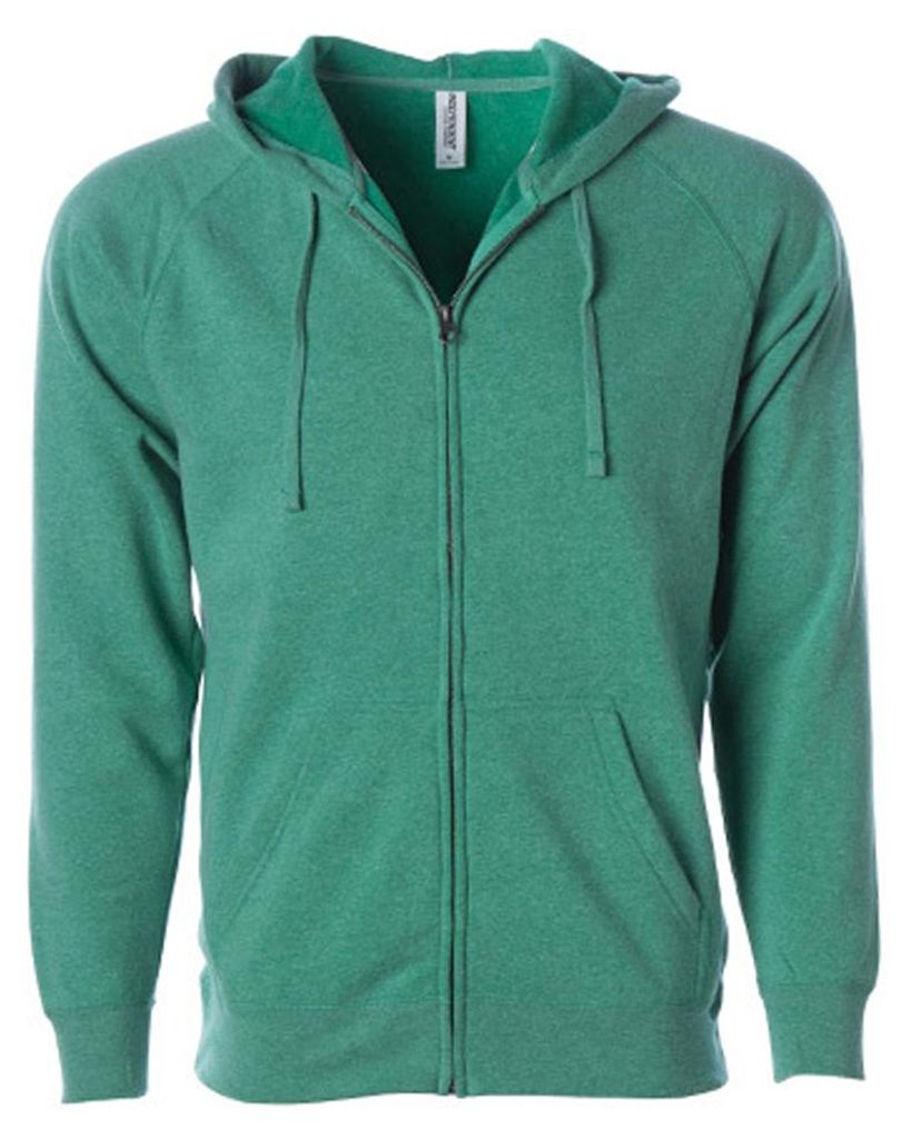 Independent - Kapuzenpullover Mit Reißverschluss für Herren/Damen Uni Raglanärmel LT5896 (XS) (Seegrün)