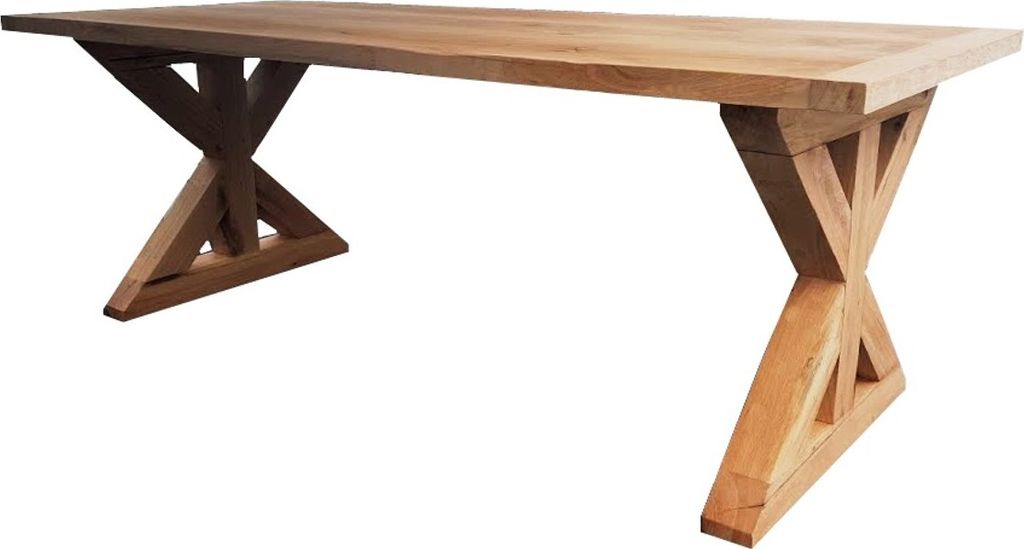 Casa Padrino Luxus Massivholz Esstisch - Eiche - 200 cm x 100 cm x H78 cm - Schwere Ausführung