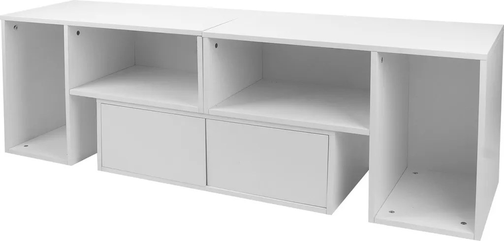 Buffet TV réglable avec éclairage LED - Meuble multimédia à tiroir chic