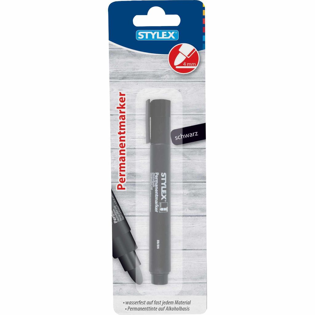 Stylex 32810, Černá, Kuličkový hrot, Černá, 5 mm, Blistr, 1 Obrázek produktu 