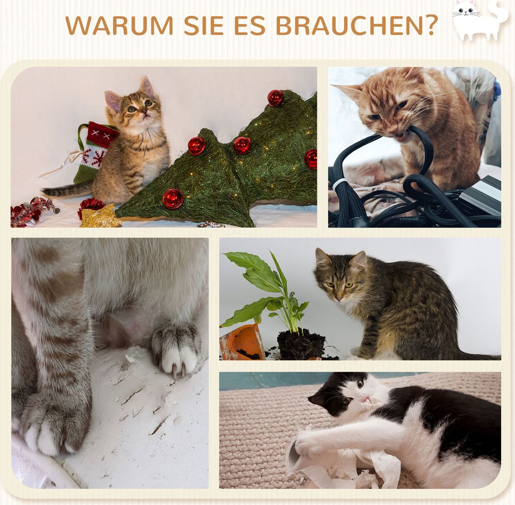 PawHut Katzen Kletterwand, 5-teiliges Katzentreppe mit 2 Produktbild 6