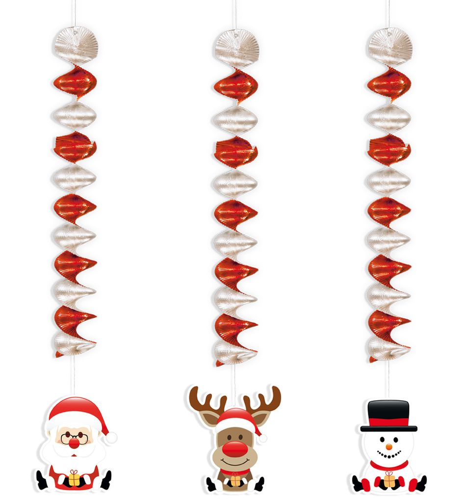 3 Stück Nikolaus Weihnacht Rotorspiralen 60 cm Lang Party Karneval Fasching