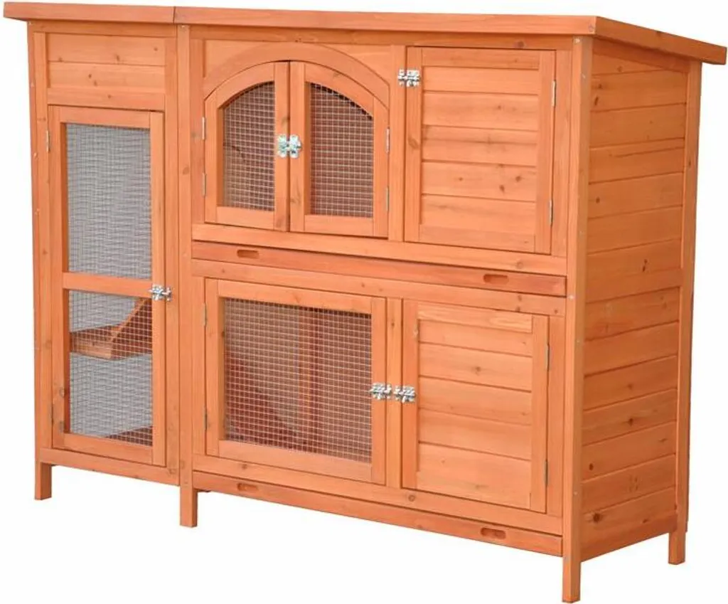 Grand abri à lapins naturel XL Jumbo cabane rongeur bois de jardin