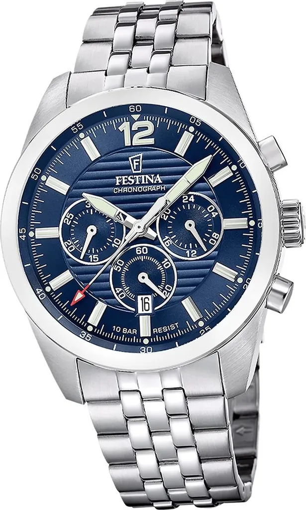 Festina Timeless Chronograph D2UF20742/1 - Orologio Uomo Acciaio Argento