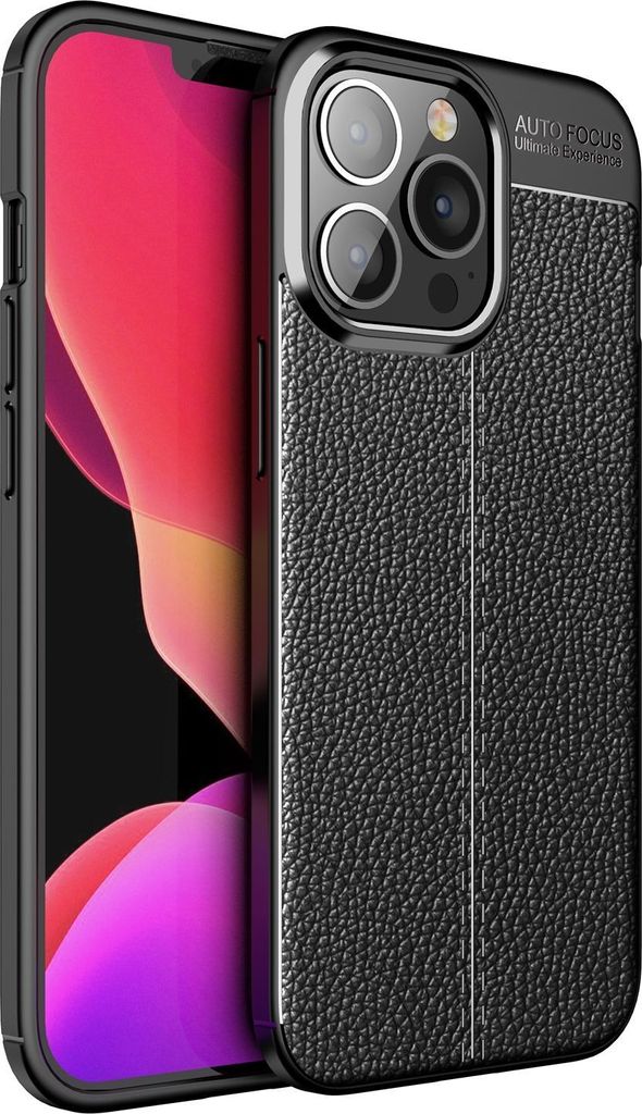 Mobigear Luxury iPhone 13 Pro Hülle Flexibles TPU Backcover - Schwarz