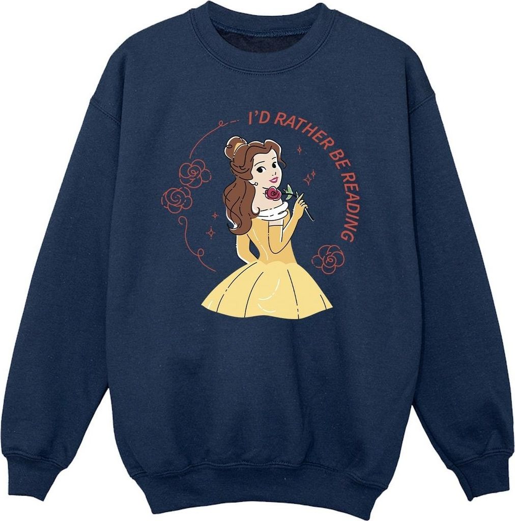 Disney - "Beauty And The Beast I'd Rather Be Reading" Sweatshirt für Mädchen BI9975 (116) (Marineblau)