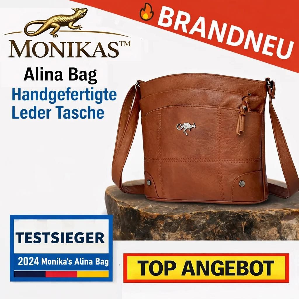 MONIKAS Alina Bag | Leder Tasche handgefertigt | Monikas Lieblings-Design: Braun