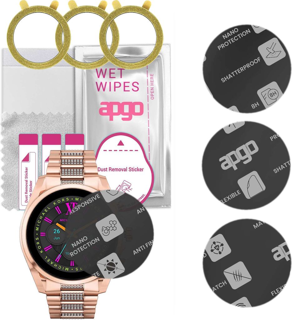 apgo 3 Stück Schutzglas, Matt, kompatibel mit Michael Kors Produktbild 