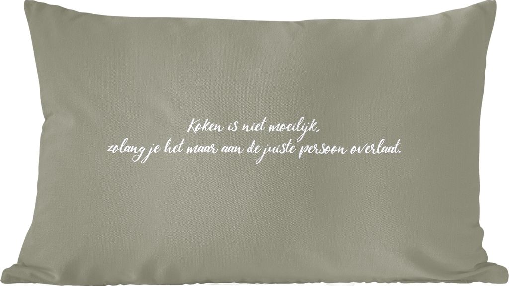 MuchoWow Zierkissen Sofakissen Wohnzimmer Dekokissen 50x30 cm Sprichwörter - Zitate - Kochen ist nicht schwer - Humor - Wohnzimmerdekoration - P...