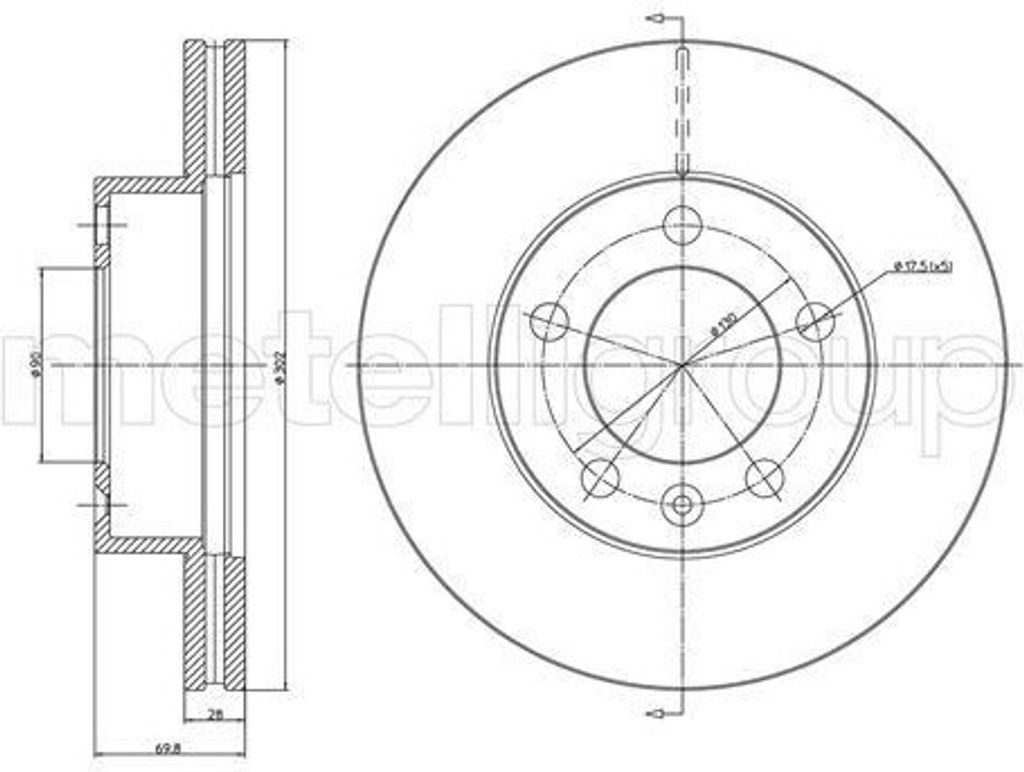 2x METELLI Bremsscheibe 23-1286C für OPEL Movano B Kastenwagen (X62) 70 0mm