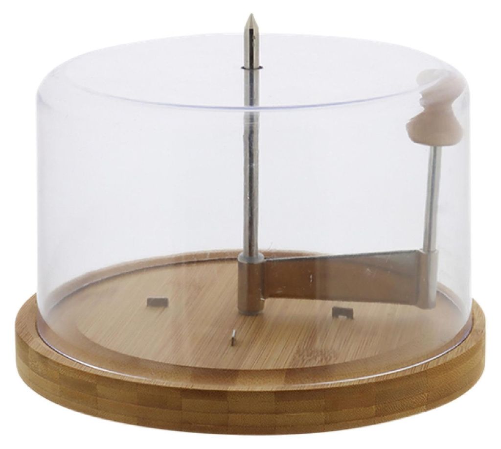 NEUSTANLO Käsehobel mit Haube Ø 21,7 cm |es Bambusholz | perfekt für Tête de Moine & andere Käsesorten | hygienische Aufbewahrung | langlebig ...