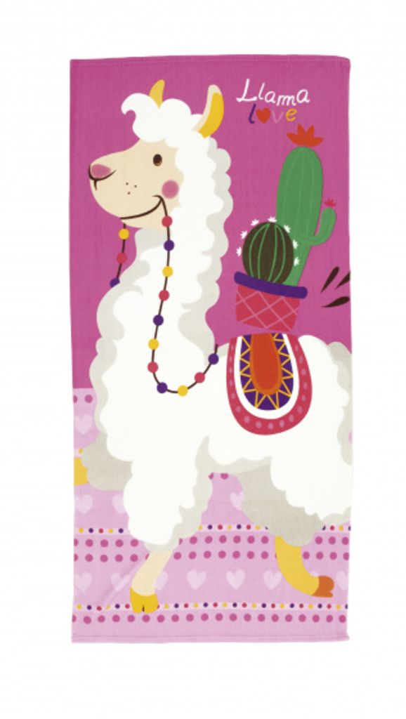 badetuch Lama 80 x 160 cm Mikrofaser rosa